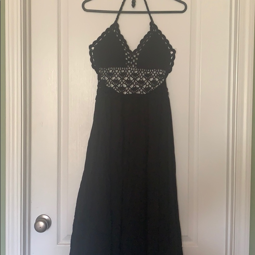 Crochet Halter Top Maxi Dress
